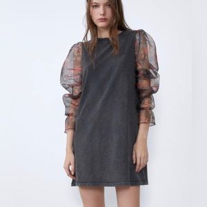Zara organza contrasting dress. Size small.